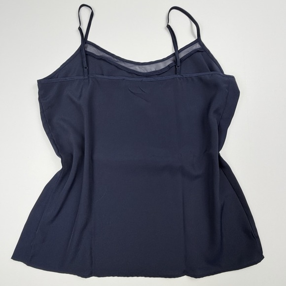 The Limited Navy Blue Sheer Mesh Trim Camisole Top Adjustable Straps Medium - Picture 6 of 8